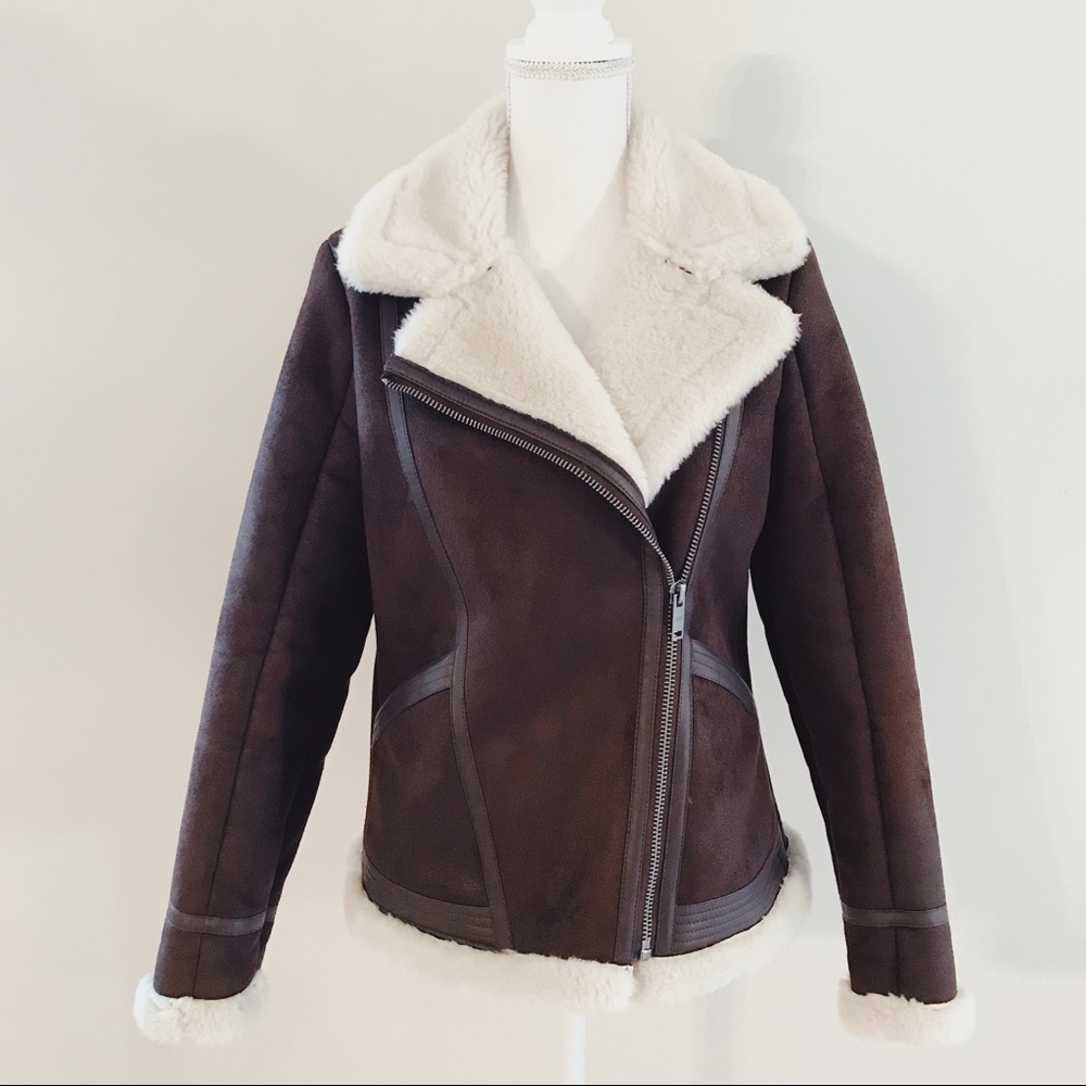 [A&F] Women’s Faux Shearing Aviator Jacket